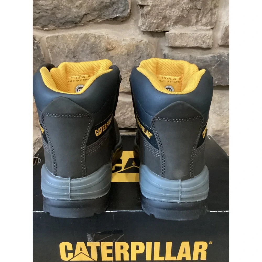 Caterpillar Striver ST Mens Size 9.5 Steel Toe Work Boots Brown Leather New